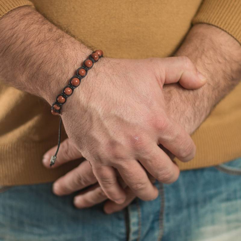 Sonnenstein Armband Männer Edelstein Shamballa Perlen von SofiastyleByGeorgi