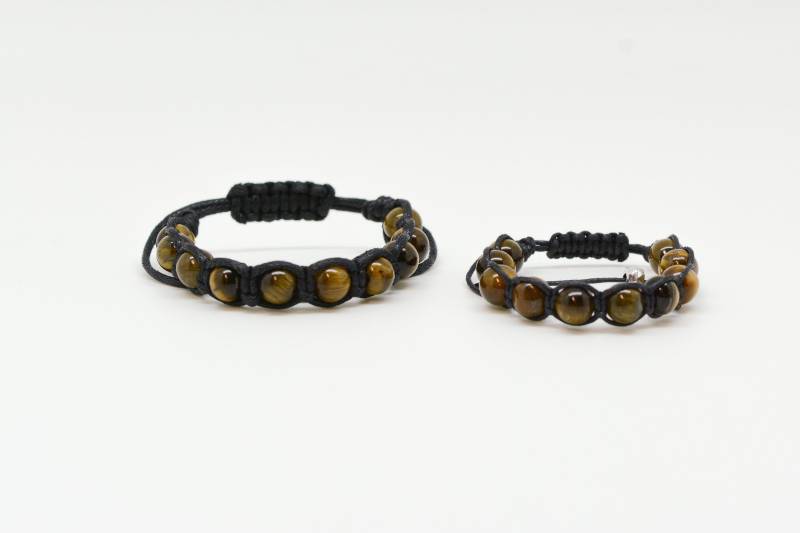 Tigerauge Stein Armband Set Geflochtenes Makramee, Verstellbar von SofiastyleByGeorgi