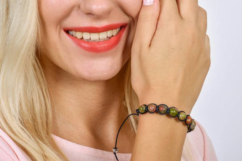 Unakit Shamballa Armband Handgefertigtes Edelstein Heilstein Armband von SofiastyleByGeorgi