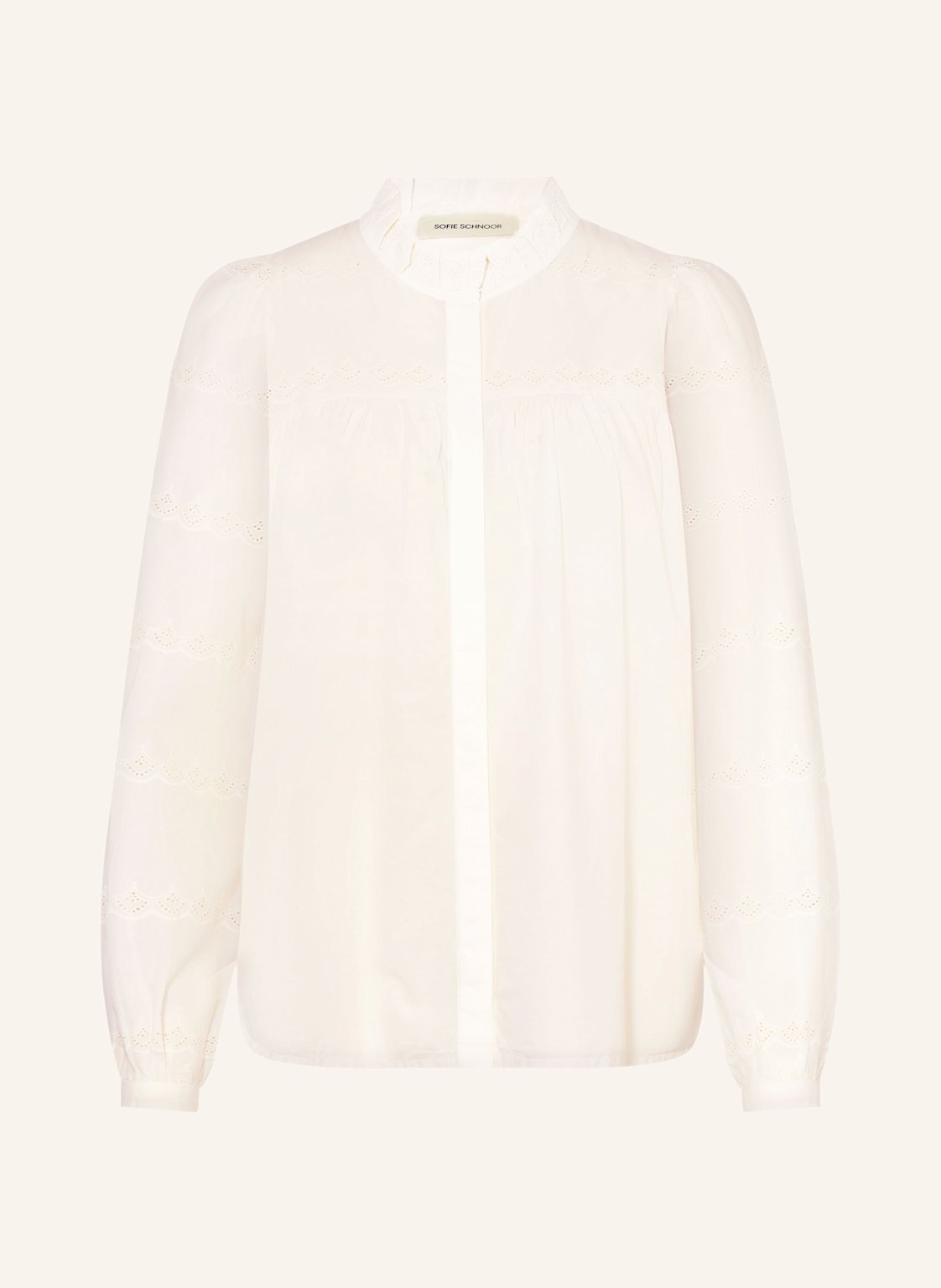 Sofie Schnoor Bluse Dagmarsw Mit Lochspitze Und Rüschen weiss von Sofie Schnoor