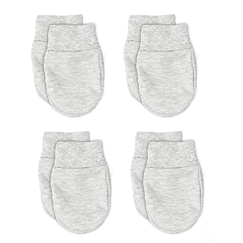 Soft Touch Anti-Kratz-Fäustlinge für Babys, 100 % Baumwolle, 4 Stück Gr. 0 Monate, grau von Soft Touch