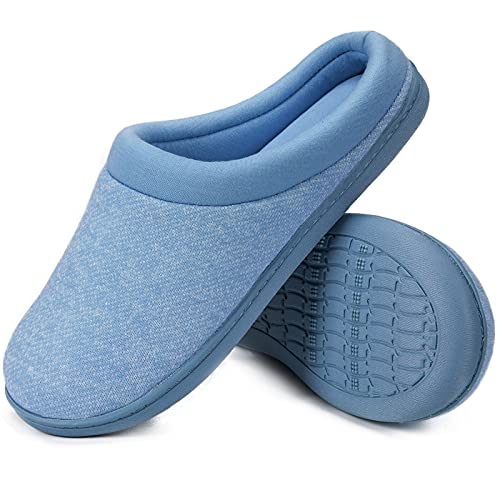 SoftPeds Damen Memory Foam Hausschuhe, Frottee Gefütterte Antirutsch Hausschuhe, Himmel Blau, 42/43 EU von EverFoams