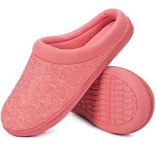 SoftPeds Damen Memory Foam Hausschuhe, Frottee Gefütterte Antirutsch Hausschuhe, Rose Rot, 40/41 EU von EverFoams