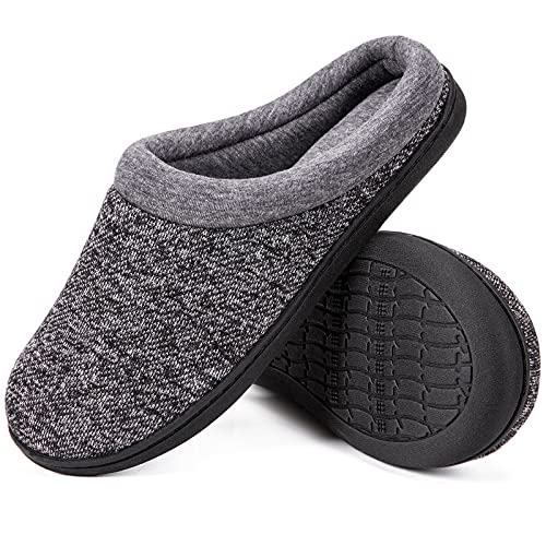 SoftPeds Damen Memory Foam Hausschuhe, Frottee Gefütterte Antirutsch Hausschuhe, Schwarz, 38/39 EU von SoftPeds