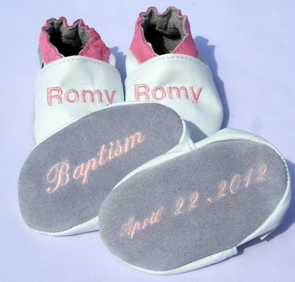 Baby Shoes Taufe-Leder Mit Namen von SoftSoulBabyShoes