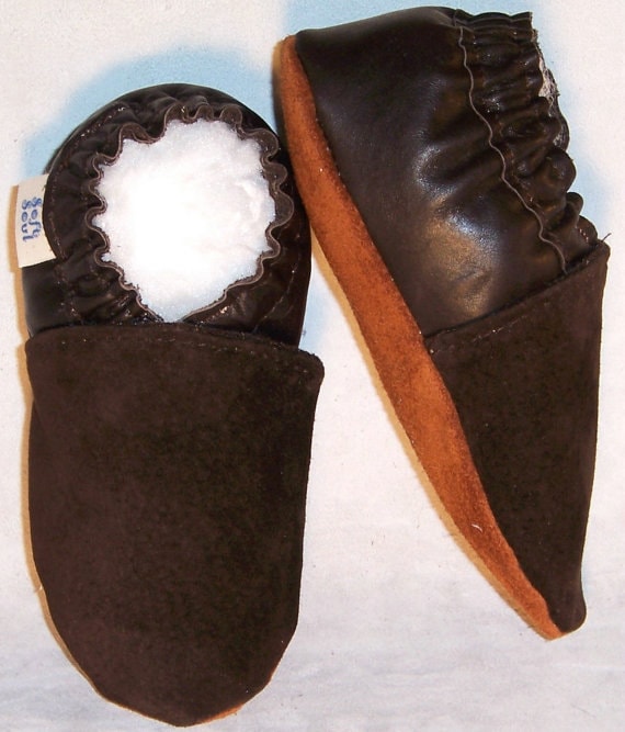 Echtes Leder Und Wildleder-Schuhe - Schuhe 2 Ton Baby Handgemachte Babyschuhe in Kanada-Softsoulbabyshoes Weiche Soled von SoftSoulBabyShoes