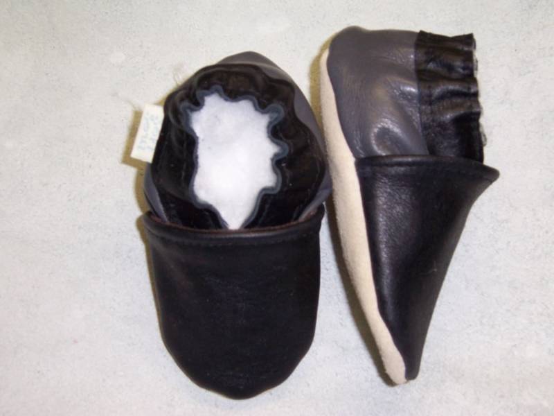 Moxies Babyschuhe Mit Weichen Sohlen -2 Tone Schwarz Und Grau Oder Auswahl Kleinkind Weiche Lederschuhe - Softsoul Sohle von SoftSoulBabyShoes