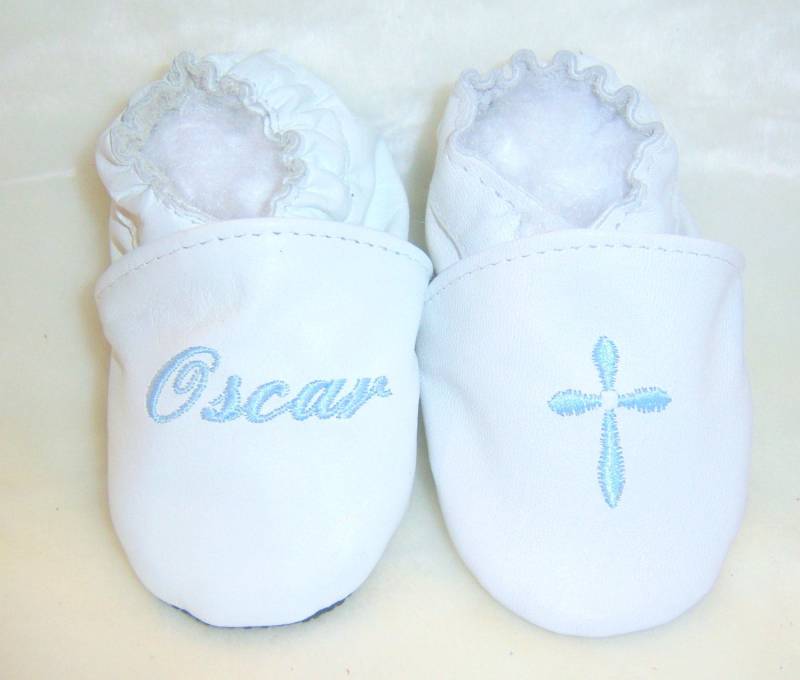 Taufe-Schuhe, Leder Babyschuhe, Handgemachte Taufe Schuhe, Weiche Soled Personalisierte Monogramm von SoftSoulBabyShoes