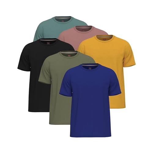 6 Pack T Shirts for Men UK 100% Cotton Tshirts | Pre-Shrunk Crew Neck Mens T Shirts Multipack von SoftSpun