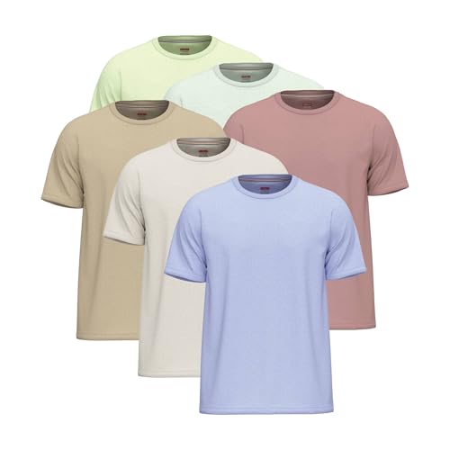 6 Pack T Shirts for Men UK 100% Cotton Tshirts |Pre-Shrunk Crew Neck Mens T Shirts Multipack von SoftSpun