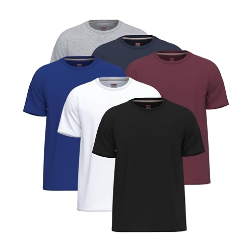 6 Pack T Shirts for Men UK 100% Cotton Tshirts | Pre-Shrunk Crew Neck Mens T Shirts Multipack von SoftSpun