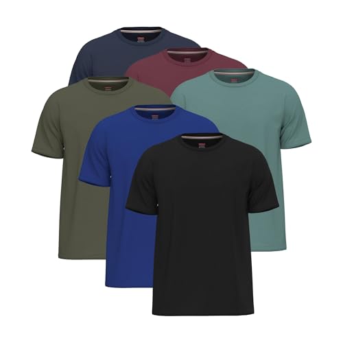 SoftSpun Men's Cotton T-Shirts Multipack - Pack6 [Dark Collection] - 6 Count - M, XS - Crew Neck, Short Sleeve - Regular Fit - All Seasons - Casual, Work, Gym - Made in The USA von SoftSpun