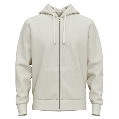 SoftSpun Zip Up Hoodies for Men UK | 100% Terry Cotton Mens Hoodies Zip up Year-Round | Mercerised Premium Grade Zipped Hoodie Sand von SoftSpun