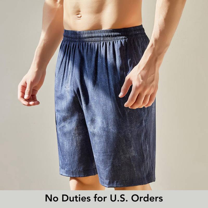 Reine Maulbeerseide Tie Dye Bedruckte Herren Shorts | Mittlere Taille 19 Momme Seidenkrepp von SoftStrokesLingerie