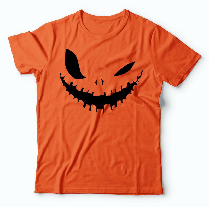 Halloween-T-Shirt Halloween Kostüm Kürbis Böse Lächeln Partei Clubwear T-Shirt von SoftStyleTees