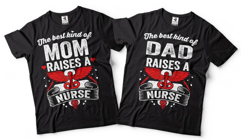 Mama Papa Paar T-Shirts Krankenschwester Abschluss Geburtstagsgeschenk T Shirts von SoftStyleTees