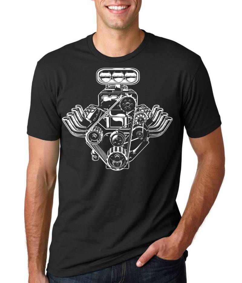 Motor T-Shirt Muskel-Auto Pistons Body Shop Mechaniker Arbeiter von SoftStyleTees