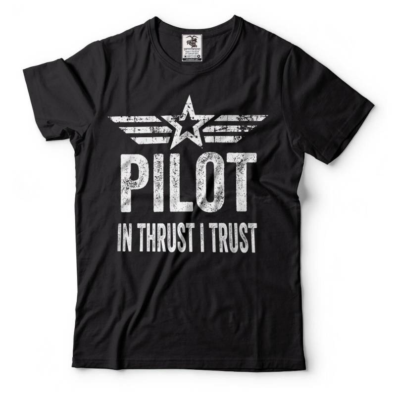 Pilot T-Shirt Geschenk Für Lustiges Flieger-T-Shirt in Schub Vertraue Ich von SoftStyleTees