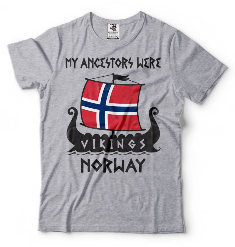 Vikings Ancestors Norwegen T-Shirt Viking Roots Grafik-T-Shirt von SoftStyleTees
