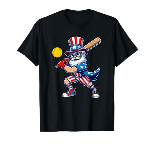 Man Playing Softball 4th Of July Player Team Patriotic T-Shirt Man Playing Softball 4th Of July Player Team Patriotic T-Shirt von Softball 4th Of July Costume
