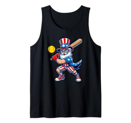 Man Playing Softball 4th Of July Player Team Patriotic Tank Top Man Playing Softball 4th Of July Player Team Patriotic Tank Top von Softball 4th Of July Costume