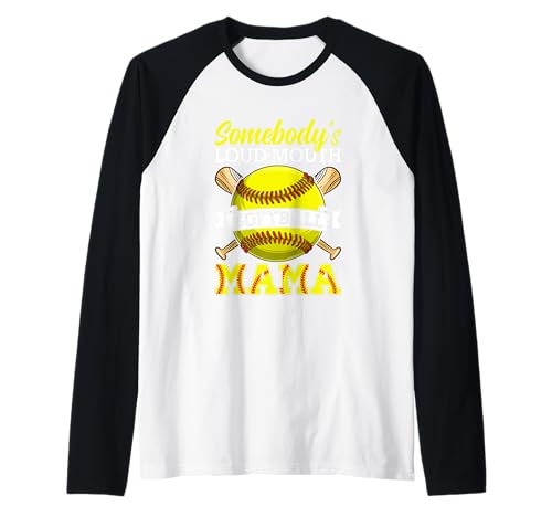Somebody's Loud Mouth Softball Mama Raglan Somebody's Loud Mouth Softball Mama Raglan von Softball Enthusiast Mothers Loud Cheer