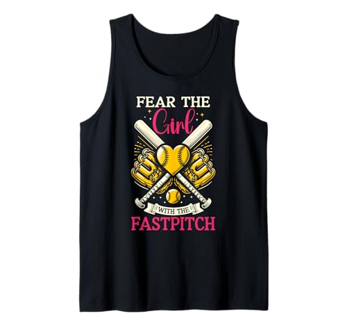 Fürchte das Mädchen mit dem Fastpitch Softball-Pitcher für Damen Tank Top Fürchte das Mädchen mit dem Fastpitch Softball-Pitcher für Damen Tank Top von Softball Girl Player Lover Softball Stuff Girls