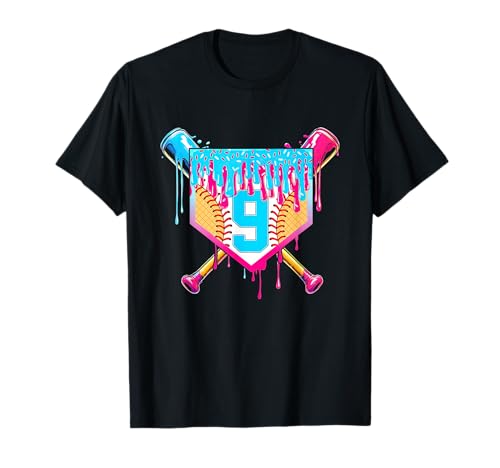 9. Geburtstag Softball Eiscreme Drip 9 Jahre Junge Mädchen Geschenk T-Shirt 9. Geburtstag Softball Eiscreme Drip 9 Jahre Junge Mädchen Geschenk T-Shirt von Softball Ice Cream Drip Birthday Family Matching