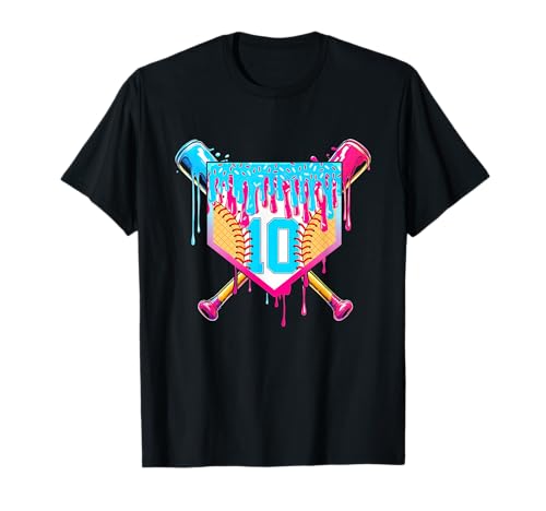 Softball-Eiscreme-Tropfen zum 10. Geburtstag, Geschenk für Jungen und Mädchen T-Shirt Softball-Eiscreme-Tropfen zum 10. Geburtstag, Geschenk für Jungen und Mädchen T-Shirt von Softball Ice Cream Drip Birthday Family Matching