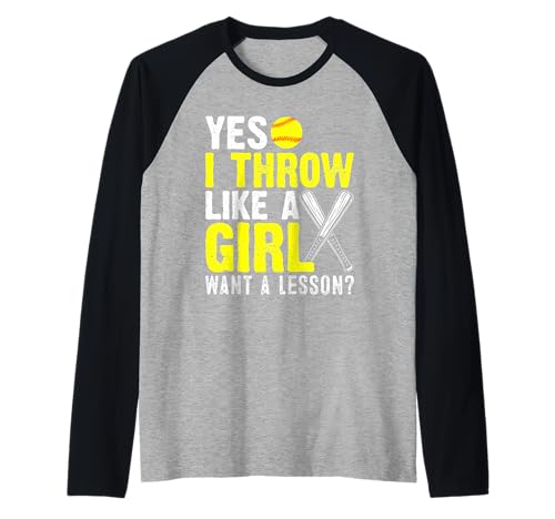Yes I Throw Like A Girl Want A Softball Lesson Girl Raglan Yes I Throw Like A Girl Want A Softball Lesson Girl Raglan von Softball Lesson Girl Tee