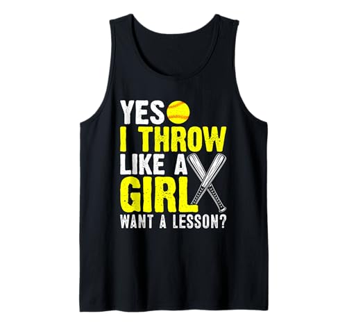 Yes I Throw Like A Girl Want A Softball Lesson Girl Tank Top Yes I Throw Like A Girl Want A Softball Lesson Girl Tank Top von Softball Lesson Girl Tee