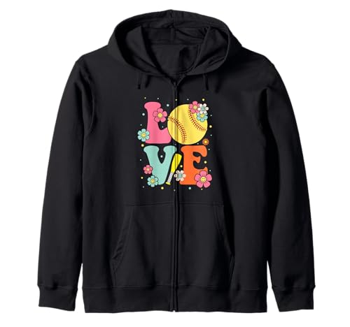 Cute Love Softball Heart Women Girls Softball Lover Kapuzenjacke Cute Love Softball Heart Women Girls Softball Lover Kapuzenjacke von Softball Lover Heart Idea