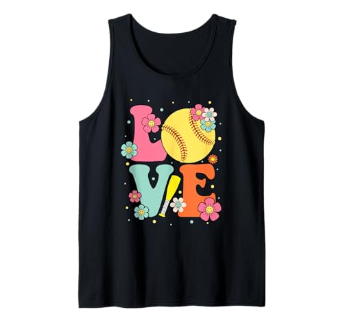 Cute Love Softball Heart Women Girls Softball Lover Tank Top von Softball Lover Heart Idea
