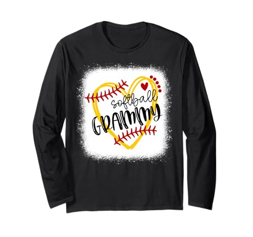 Personalisiertes Softball-Herz-T-Shirt mit süßem Grammy-Frauen-Softball Langarmshirt von Softball Matching Outfits Family Tee Gifts