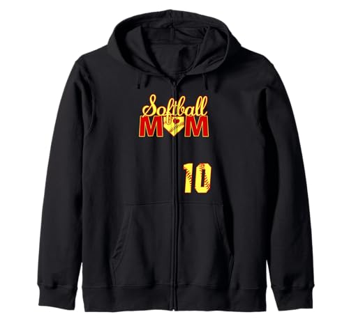 Softball Mama Muttertag #10 Fastpitch Jersey Nummer 10 Kapuzenjacke von Softball Mom Mother's Day Fastpitch Jersey Gifts