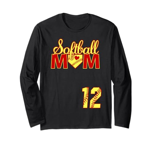 Softball Mama Muttertag #12 Fastpitch Jersey Nummer 12 Langarmshirt von Softball Mom Mother's Day Fastpitch Jersey Gifts