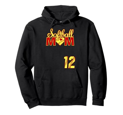 Softball Mama Muttertag #12 Fastpitch Jersey Nummer 12 Pullover Hoodie von Softball Mom Mother's Day Fastpitch Jersey Gifts