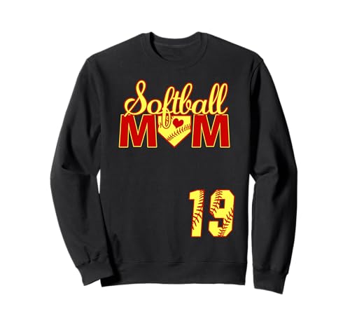 Softball Mama Muttertag #19 Fastpitch Jersey Nummer 19 Sweatshirt von Softball Mom Mother's Day Fastpitch Jersey Gifts