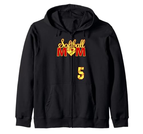 Softball Mama Muttertag #5 Fastpitch Jersey Nummer 5 Kapuzenjacke von Softball Mom Mother's Day Fastpitch Jersey Gifts