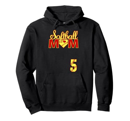 Softball Mama Muttertag #5 Fastpitch Jersey Nummer 5 Pullover Hoodie von Softball Mom Mother's Day Fastpitch Jersey Gifts
