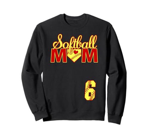 Softball Mama Muttertag #6 Fastpitch Jersey Nummer 6 Sweatshirt von Softball Mom Mother's Day Fastpitch Jersey Gifts