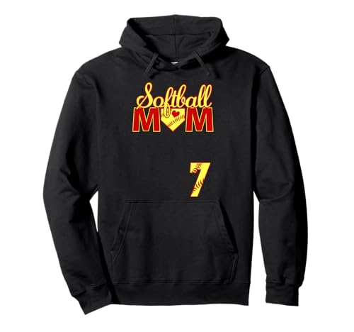 Softball Mama Muttertag #7 Fastpitch Trikot Nummer 7 Pullover Hoodie von Softball Mom Mother's Day Fastpitch Jersey Gifts