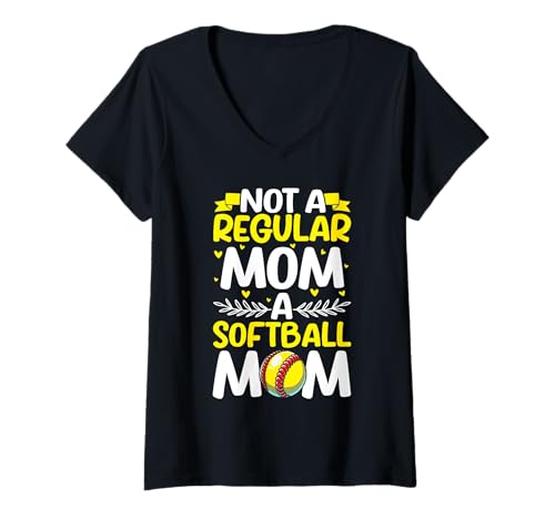 Damen Keine normale Mutter Eine Softball-Mutter Softballspielerin Stuff Mama T-Shirt mit V-Ausschnitt Damen Keine normale Mutter Eine Softball-Mutter Softballspielerin Stuff Mama T-Shirt mit V-Ausschnitt von Softball Mom Mother's Day Game Day Mommy Gifts