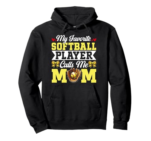 Mein Lieblings-Softballspieler nennt mich Mama Softball Mama Pullover Hoodie Mein Lieblings-Softballspieler nennt mich Mama Softball Mama Pullover Hoodie von Softball Mom Mother's Day Game Day Mommy Gifts