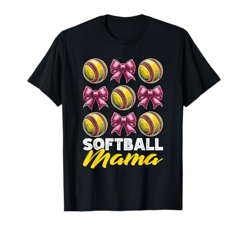 Softball Mama Coquette Schleife Muttertag Softball Damen T-Shirt Softball Mama Coquette Schleife Muttertag Softball Damen T-Shirt von Softball Mom Mother's Day Game Day Mommy Gifts