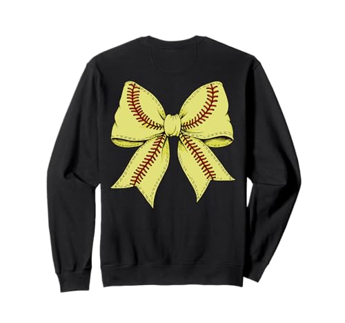 Niedlicher ästhetischer Softball-Bogen Game Day Vibes Mädchen Softball Sweatshirt von Softball Mom Softball Game Day Shirt