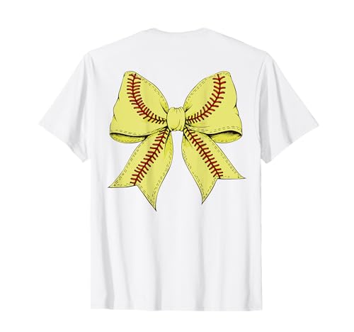 Niedlicher ästhetischer Softball-Bogen Game Day Vibes Mädchen Softball T-Shirt von Softball Mom Softball Game Day Shirt