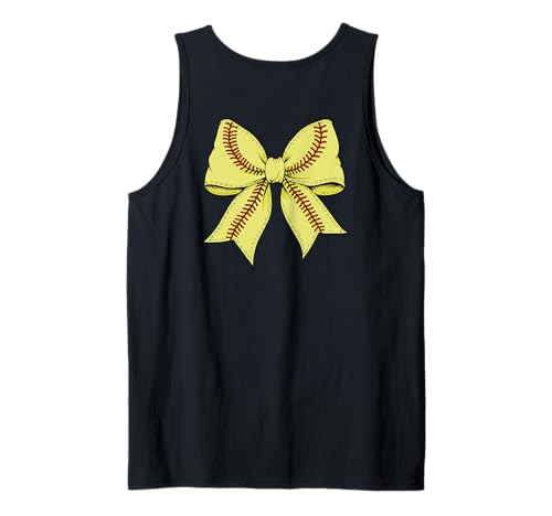 Niedlicher ästhetischer Softball-Bogen Game Day Vibes Mädchen Softball Tank Top von Softball Mom Softball Game Day Shirt