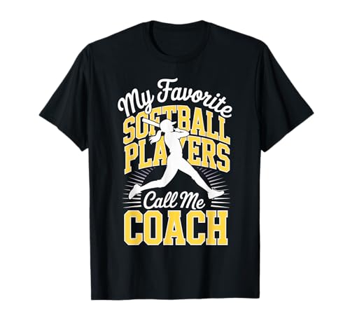 Mädchen Softball Coach My Favorite Softball Players Gelb T-Shirt von Softball Tees NYC