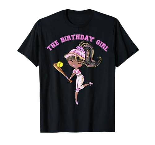 Softball Geburtstag Mädchen Party 6 7 8 9 10 11 12 13 14 15 Rosa T-Shirt von Softball Tees NYC